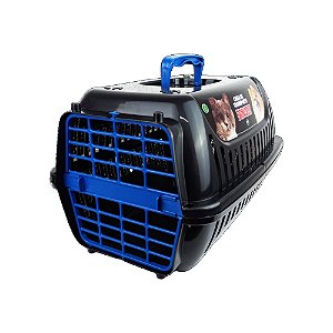Caixa de Transporte Premium para Pets Nº 1  Preto e Azul