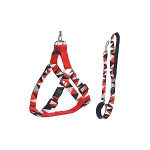 Conjunto Peitoral Walking Roma Ajustável Médio para Cães