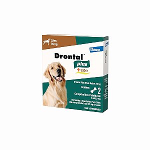 Vermífugo Drontal Tasty Tablet para Cães de 35kg com 2 Comprimidos