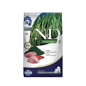 Ração N&D Spirulina para Cães Adultos Porte Médio e Grande Sabor Cordeiro 10,1kg