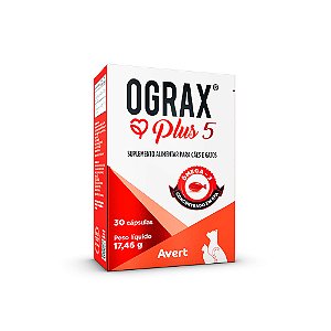 Ograx Plus 5 Avert Ômega 3 30 Cápsulas para Cães e Gatos