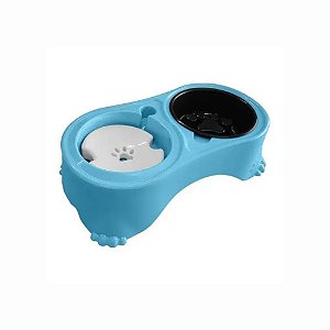 Comedouro Postura Correta Pequeno/Médio Azul