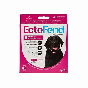 Coleira Antipulgas e Carrapatos Leishmaniose Ectofend Rosa Cães Grandes 65cm