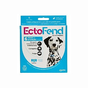 Coleira Antipulgas e Carrapatos Leishmaniose Ectofend Azul Cães Grandes 65cm