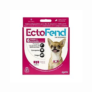Coleira Antipulgas e Carrapatos Leishmaniose Ectofend Rosa Cães Pequenos e Médios 48cm
