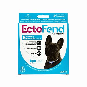 Coleira Antipulgas e Carrapatos Leishmaniose Ectofend Azul Cães Pequenos e Médios 48cm