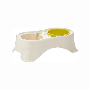 Comedouro Postura Correta Pequeno e Médio Amarelo