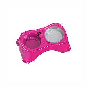 Comedouro Postura Correta Cães Mini/Pequeno Rosa