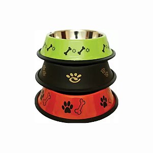 Comedouro Inox Decorado Pequeno 480ml