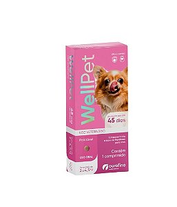 Comprimido Antipulgas Wellpet 45mg para Cães 2 a 4,5kg
