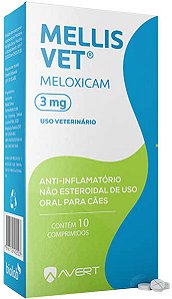 Mellis Vet 3mg 10 Comprimidos Anti-inflamatório para Cães