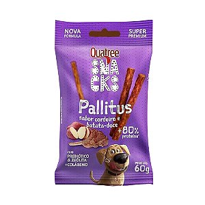 Petisco Quatree Snacks Pallitus para Cães Cordeiro e Batata Doce 60g