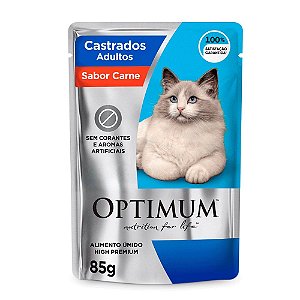 Sachê Optimum Cat Adulto Castrado Carne 85g