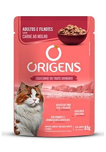 Sachê Origens Gato Adulto e Filhote Carne 85g