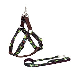 Conjunto Peitoral Walking Selva Ajustável Pequeno para Cães