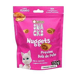 Snack Quatree Nuggets para Gatos Sabor Frango Bola de Pelo 150g