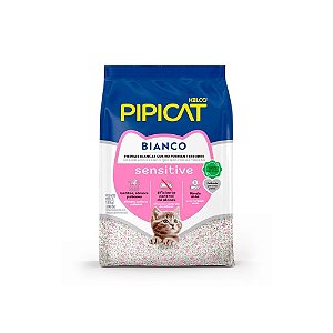 Areia Higiênica Pipicat Bianco Sensitive para Gatos 1,8kg