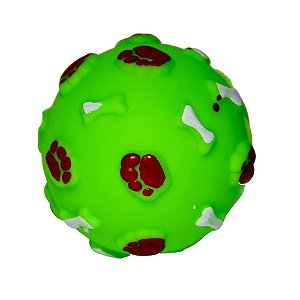 Brinquedo para Cachorro Bola Mini Desenhos de Pata e Osso