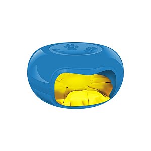Cama Donut Cat Home Redonda Túnel para Gatos Azul Interativo