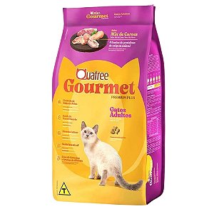 Ração Quatree Gourmet para Gatos Adultos Mix de Carnes 1kg