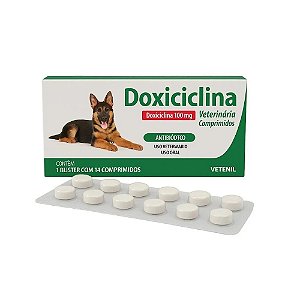 Doxiciclina Vetnil 100mg para Cães e Gatos 14 Comprimidos