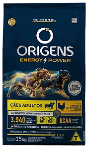 Ração Origens Energy Power Adultos 15kg