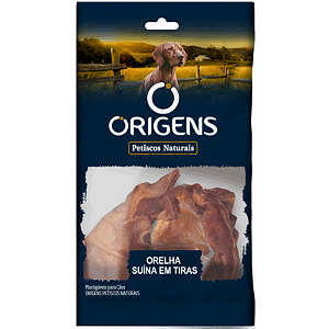 Petisco Natural Origens Orelha Suína em Tiras para Cães 50g