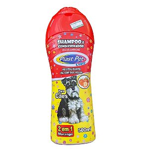 Shampoo e Condicionador Plast Pet 2 em 1 Morango 500ml