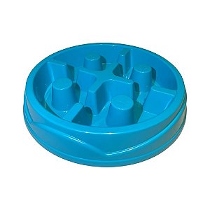 Comedouro Labirinto Educativo para Pets AntiStress Azul