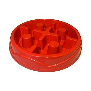 Comedouro Labirinto Educativo para Pets Anti Stress Vermelho