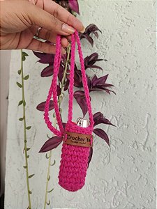 Porta isqueiro de Crochê -Rosa Pink