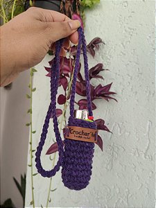 Porta isqueiro de Crochê -Roxo