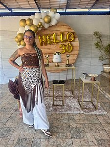 Canga Brilhosa de Crochê com Lantejoulas
