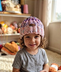 Touca Infantil de Crochê Mesclada