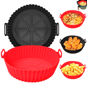 Forma Para Air Fryer Reutilizável De Silicone Resistente Ao Calor Antiaderente