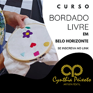 CURSO PRESENCIAL DE BORDADO LIVRE EM BELO HORIZONTE