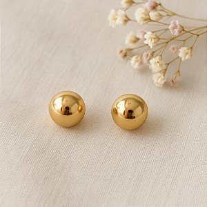 Brinco Esfera Dourada 18K