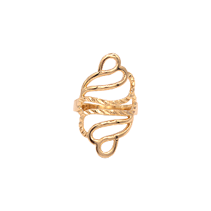 Anel Aros Entrelaçados Banhado a Ouro 18K