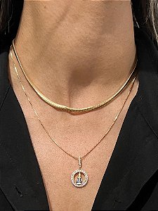 Gargantilha Snake Banhada a Ouro 18K
