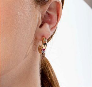 Meia Argola com Zircônias Multicoloridas