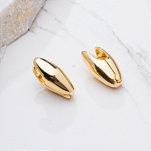 Argola Curvada P Banhado A Ouro 18K