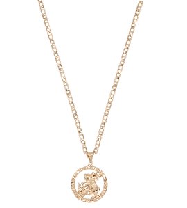 Gargantilha São Jorge Com Escrita Banhada A Ouro 18K 60Cm