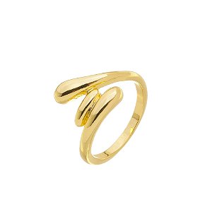 Anel 'Abraço Dourado' Ajustável Liso