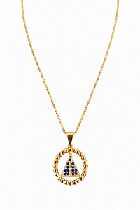 Colar Corrente Bolinha N.S. Aparecida Banhado a Ouro 18k