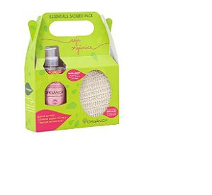 KIT SHOWER SABONETE LIQUIDO E ESPONJA DE SISAL FRAMBOESA E ORQUIDEA