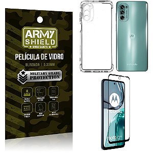 Kit Capinha Moto G62 + Película de Vidro 3D Armyshield