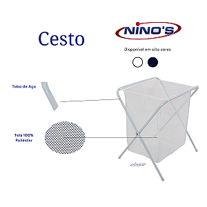 Cesto Para Roupas E Brinquedos Branco Ninos
