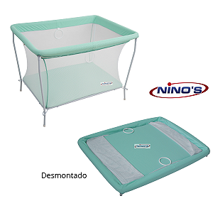 Berço Cercado Desmontável Chiqueirinho Verde Ninos