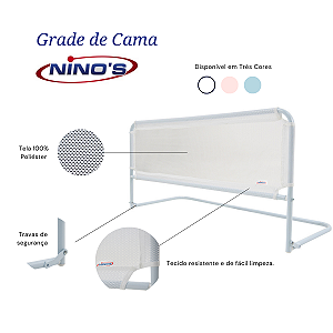 Grade de Cama Simples Branca Ninos