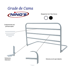 MIni Grade de Cama 100% Aço Branca Ninos